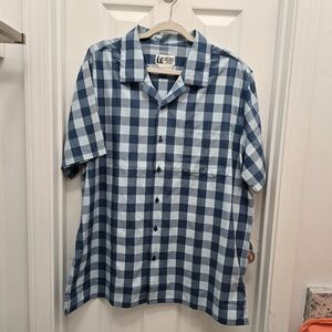 Men's Marmot Mountain works short sleeve button-down shirt Sz XL NWT, blue
